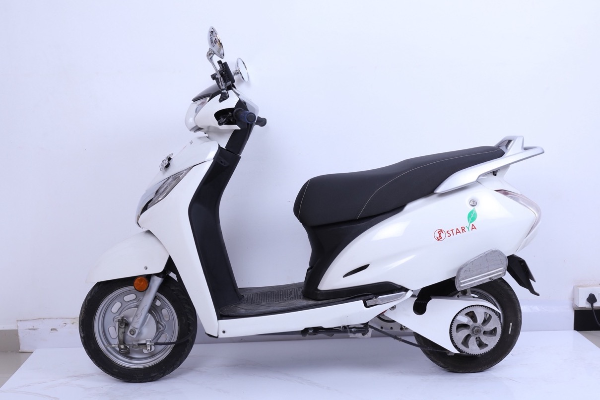 Old Honda Activa petrol scooter converted to electric by Starya Mobility